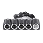 Priza auto 1504 cu 6 intrari  12V  In-Car negru MULTIPLICATOR