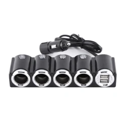 Priza auto 1504 cu 6 intrari  12V  In-Car negru MULTIPLICATOR