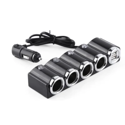 Priza auto 1504 cu 6 intrari  12V  In-Car negru MULTIPLICATOR