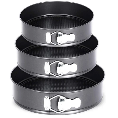 Set 3 tavi de tort cu dimensiuni diferite si fund detasabil 22-24-26