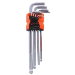 Set 9 chei hexagonale tip imbus cu capat sferic EXTRA LUNGI 1.5-10mm