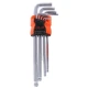 Set 9 chei hexagonale tip imbus cu capat sferic EXTRA LUNGI 1.5-10mm
