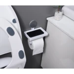 Suport hartie igienica NO:214 cu fixare pe perete cu raft pentru telefon