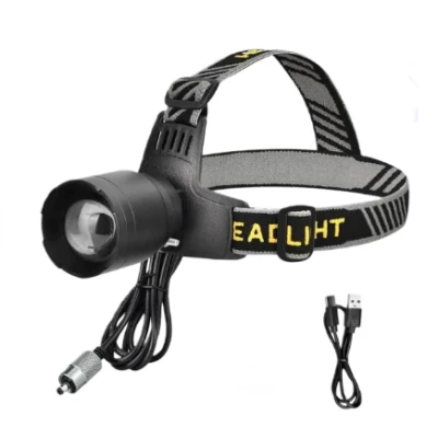 Lanterna frontala LED YM T102 cu zoom profesionala lumina alba/rosie si incarcare USB