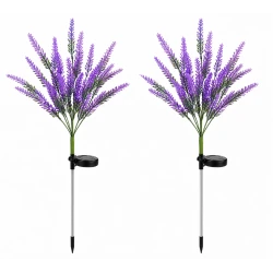Set 2 Lampi solare LED tip LAVANDA pentru gradina iluminare decorativa exterior