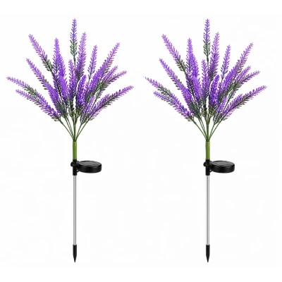 Set 2 Lampi solare LED tip LAVANDA pentru gradina iluminare decorativa exterior