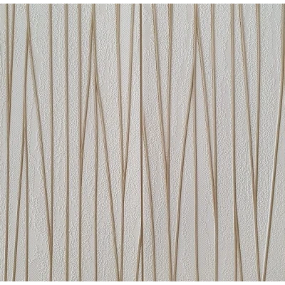 UB Tapet autoadeziv 3D, 70x70 cm, Alb cu dungi aurii