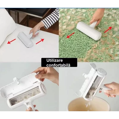 Set 2 Role tip perie pentru indepartarea parului de animale reutilizabila