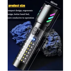 Lanterna Profesionala LED CB 519B cu incarcare type C de 20cm pentru drumetii 500m