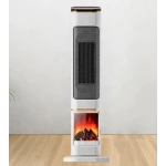 Semineu Electric 2000W cu efect de flacara 2 trepte incalzire cu termostat si telecomanda Dispay LED