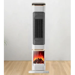 Semineu Electric 2000W cu efect de flacara 2 trepte incalzire cu termostat si telecomanda Dispay LED