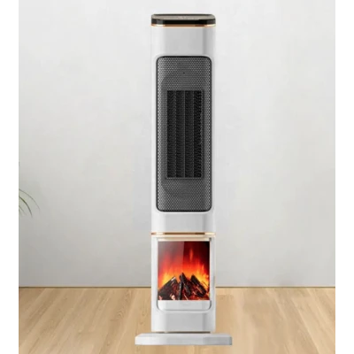 Semineu Electric 2000W cu efect de flacara 2 trepte incalzire cu termostat si telecomanda Dispay LED