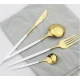Set tacamuri 24 piese cu suport otel inoxidabil ALB AURIU
