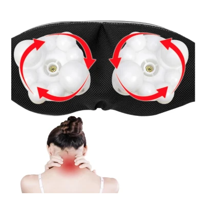 Aparat de masaj cervical miscare de rotatie functie de incalzire 4 trepte de viteza 2 programe adaptor auto Bej