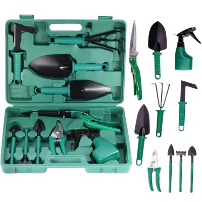 Trusa 10 piese unelte de gradinarit VERDE