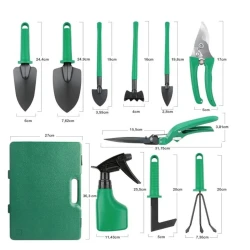 Trusa 10 piese unelte de gradinarit VERDE