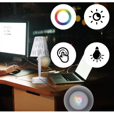 UB Veioza LED Crystal Touch RGB cu acumulator incarcare USB si telecomanda lumina RGB