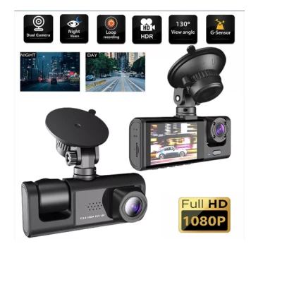 Camera video de bord auto 1080P HD TRIPLA senzor G DVR camera cu unghi de vizualizare de 170 grade