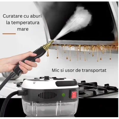 Aparat cu abur pentru curatat cu rezervor de 1000 ml putere 2500W de 3Bar cu functie de incalzire