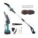 Set foarfeca gradina eelctrica si mini drujba 2 acumulatori 48V cu brat telescopic