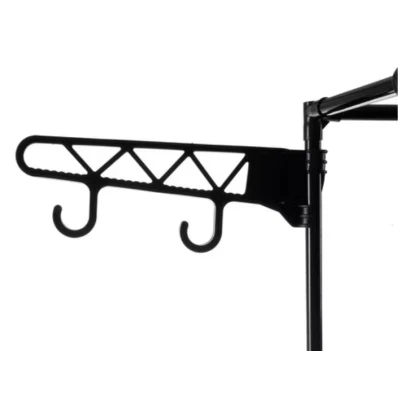 Suport pentru haine din metal 6 rafturi cu 2 bare de suspendare 86x30x180cm ALB