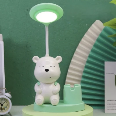 Lampa de birou cu LED forma ursulet RD C138 cu suport creioane si ascutitoare
