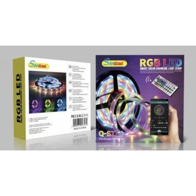 Banda LED RGB autoadeziva cu functie de sunet Bluetooth si telecomanda Q ST50