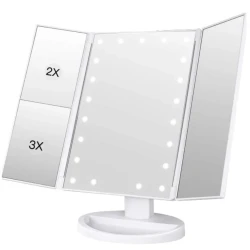 Oglinda tripla cu marire 22 LED albe QLM11 ANDOWL