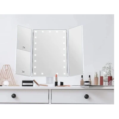 Oglinda tripla cu marire 22 LED albe QLM11 ANDOWL