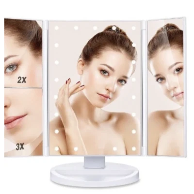 Oglinda tripla cu marire 22 LED albe QLM11 ANDOWL