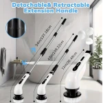Perie electrica rotativa pentru curatare maner extensibil baterie reincarcabila 9 capete detasabile