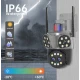 Camera supraveghere WiFi 4 lentile interfon bidirectional 6 megapixeli vizibilitate nocturna HD zoom 10x JT 8856