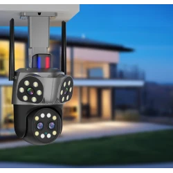 Camera supraveghere WiFi 4 lentile interfon bidirectional 6 megapixeli vizibilitate nocturna HD zoom 10x JT 8856