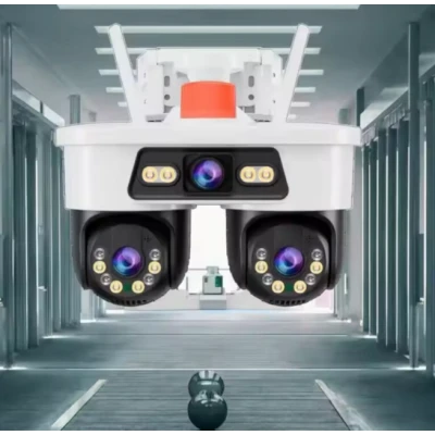 Camera Supraveghere WiFi Jortan8 de 9MP 3 Lentile Dual Head PTZ 355 Night Vision Color