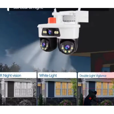 Camera Supraveghere WiFi Jortan8 de 9MP 3 Lentile Dual Head PTZ 355 Night Vision Color