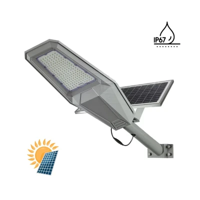 Lampa solara stradala JORTAN 1200W cu telecomanda IP67 6500k aluminiu