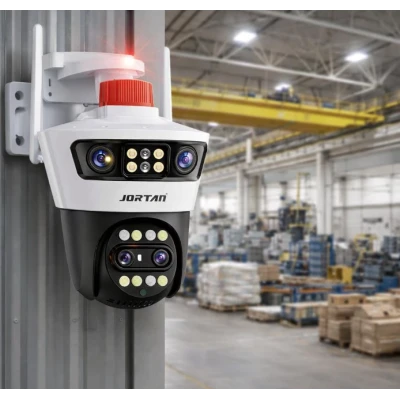 Camera de supraveghere WiFi Jortan 7AL dubla 12MP Full HD exterior sau interior senzor de miscare vedere de noapte
