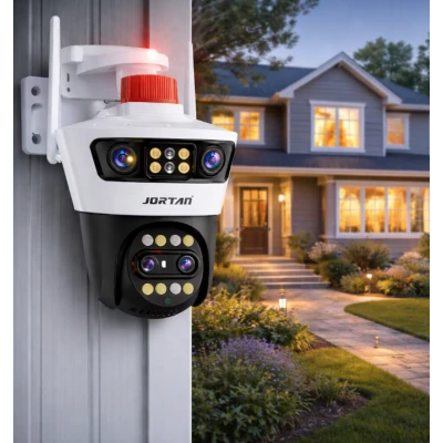 Camera de supraveghere WiFi Jortan 7AL dubla 12MP Full HD exterior sau interior senzor de miscare vedere de noapte