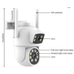 Camera de supraveghere JORTAN 9697QJ cu 2 camere 6MP Wireless PTZ IP Color Night Vision