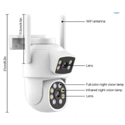 Camera de supraveghere JORTAN 9697QJ cu 2 camere 6MP Wireless PTZ IP Color Night Vision