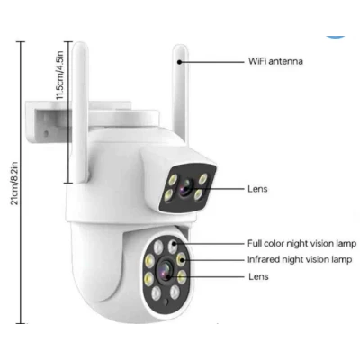 Camera de supraveghere JORTAN 9697QJ cu 2 camere 6MP Wireless PTZ IP Color Night Vision