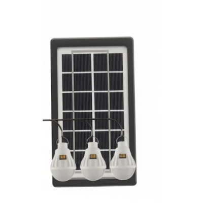 Kit lampa solara JORTAN cu 3 becuri putere 20W T08 cu radio