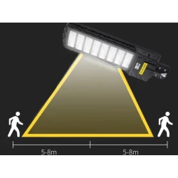 Lampa Solara Stradala JORTAN LED 800W Senzor de lumina si miscare telecomanda baterie 12000MA