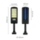Mini proiector solar de exterior 8 casete JORTAN 6500K COB IP66 Negru