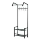 UB Cuier pentru hol cu 2 rafturi structura metalica stil industrial negru 60×32×166