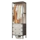UB Suport de haine si pantofi modern multifunctional cu 3 niveluri negru 41×41×188