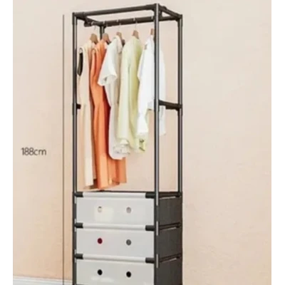 UB Suport de haine si pantofi modern multifunctional cu 3 niveluri negru 41×41×188