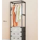 UB Suport de haine si pantofi modern multifunctional cu 3 niveluri negru 41×41×188
