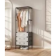 UB Suport de haine si pantofi modern multifunctional cu 3 niveluri negru 41×41×188