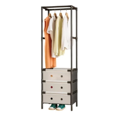 UB Suport de haine si pantofi modern multifunctional cu 3 niveluri negru 41×41×188